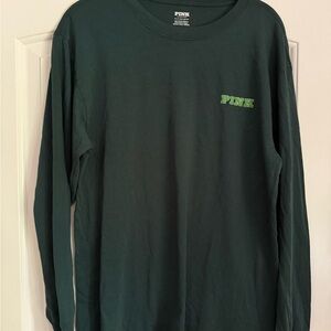 PINK Victoria's Secret women’s Dark Green Long Sleeve Tee
